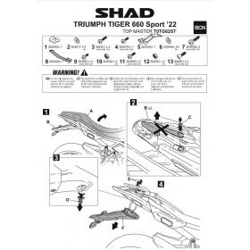 TOP CASE HOLDER SHAD TRIUMPH TIHER 660 SPORT 2022->