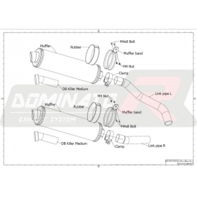 Exhausts kit Dominator ROUND KAWASAKI Z1000 2007-2009