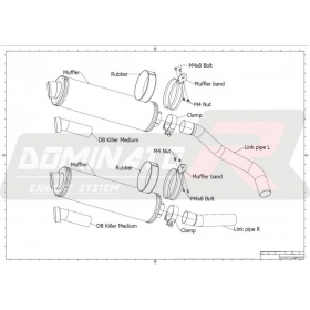 Duslintuvų kompl. Dominator ROUND KAWASAKI Z1000 2007-2009