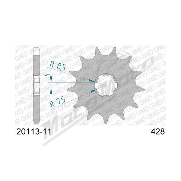 AFAM Steel Standard Front Sprocket 20113 - 428 11 teeth Kymco K-Pipe 50 2013-2014