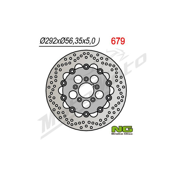 NG Priekinis plaukiojantis stabdžių diskas 292x56,3x5mm Harley-Davidson Sportster / XR 883-1200cc 00-13