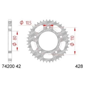 AFAM Steel Standard Rear Sprocket 428 42 teeth KYMCO QUANNON 125 08-12