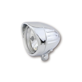 SHIN YO 90 mm Chrome Headlight Bullet Grooved Visor