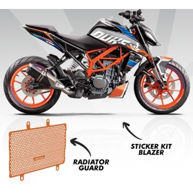 Lipdukų kompl. + Radiatoriaus grotelės BAGOROS KTM DUKE 250-390cc 2017-2023