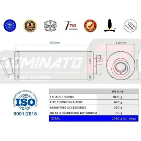 Exhaust kit Dominator ROUND APRILIA Tuono V4 R APRC 2011-2014