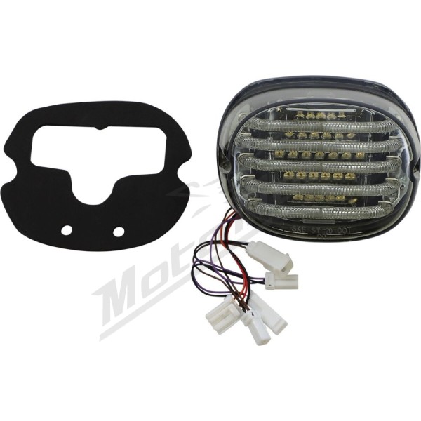 CUSTOM DYNAMICS ProBEAM® Integrated Low Profile LED Taillights with Auxiliary Turn Signals Harley Davidson FLD / FLH 1450-1977cc 99-24