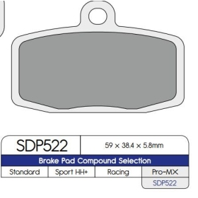 DP BRAKES Standard Sintered Metal Brake Pads Yamaha CZD / MT-03 / XMAX / YP / YZF-R25 / YZF-R3 125-300cc 15-24