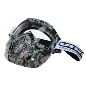 Off Road Goggles with mask camo UNIT M02-1 (clear lens)
