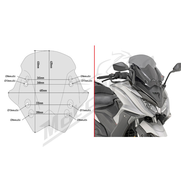 GIVI Priekinis stiklas tamsintas Kymco AK 550 17-20