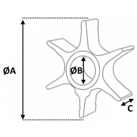 Water pump propeller 17461-95300 SUZUKI DT 50-85 1978-1985