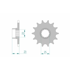 AFAM Steel Standard Front Sprocket 58500 - 520 14 teeth GILERA SATURNO / RC / XRT 500-600cc 89-94