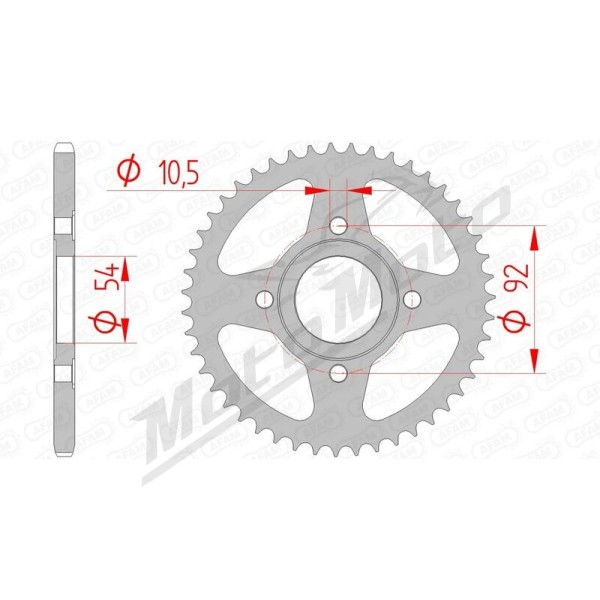 AFAM Steel Standard Rear Sprocket 420 47 teeth