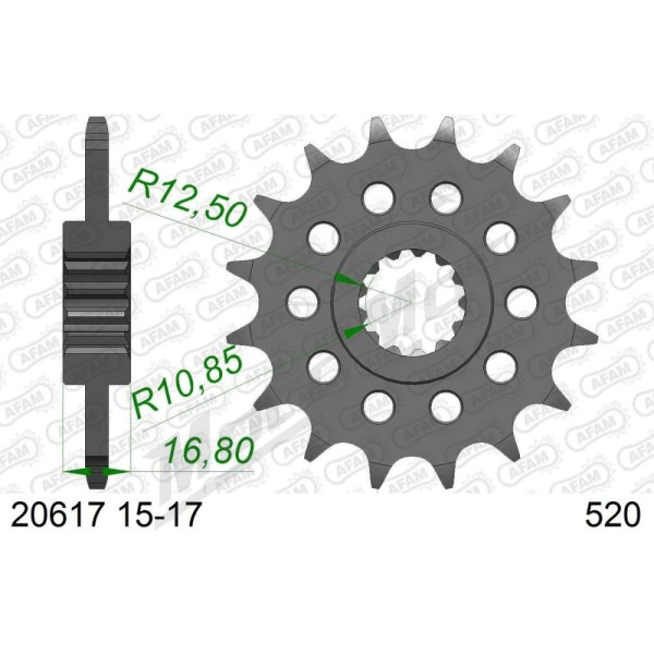 AFAM Steel Standard Front Sprocket 20617 - 520 15-17 teeth HONDA FORZA / X-ADV / NC / CTX 700-750cc 12-25