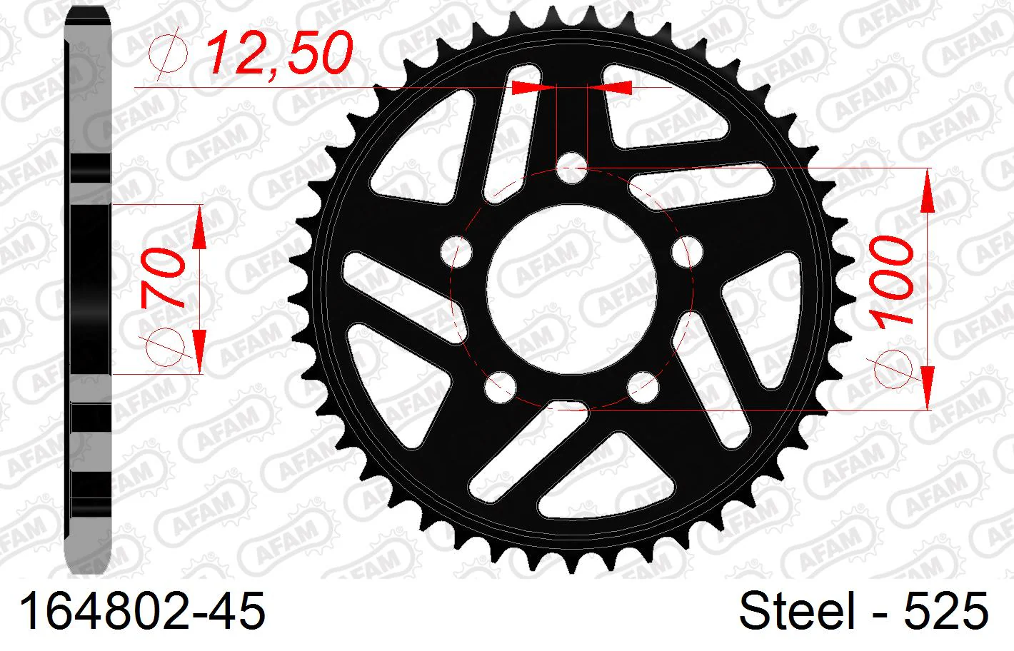 AFAM Steel Standard Rear Sprocket 525 45 teeth BMW HP4 ABS 1000 2012-14