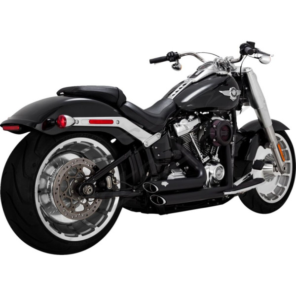 VANCE & HINES Shortshots Staggered Exhaust System Black Harley Davidson FLFB / FLFBS / FXBR / FXDR 1750-1923cc 18-24