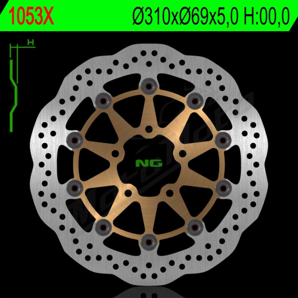 NG Front Brake Disc 310X69X5mm Kawasaki / Suzuki 650-1000cc 02-11