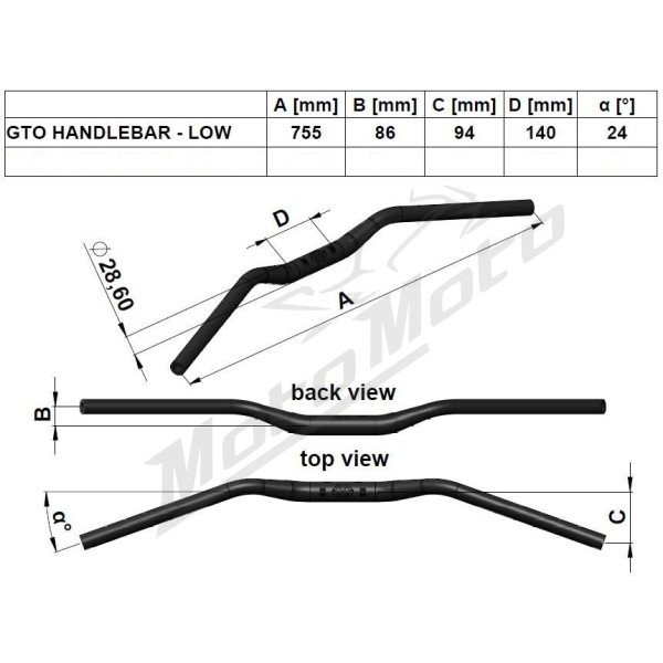 GILLES TOOLING Golden Handlebar 755mm Ø28.6