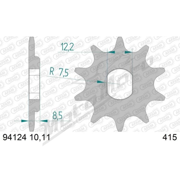 AFAM Steel Standard Front Sprocket 94124 - 415 10-11 teeth KTM SX / HUSQVARNA TC 50cc 06-23