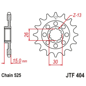 JT Grandinės komplektas sustiprintas 525Z3 17/45 BMW S 1000RR 12-14
