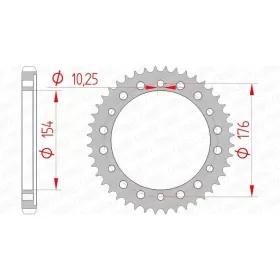AFAM plieninė galinė žvaigždė 10801 - 530 HONDA CB 1000R 2008-2015