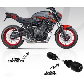 Rėmo slideriai / crash bar + Lipdukų komp. BAGOROS YAMAHA MT-07 700cc 2021-2023