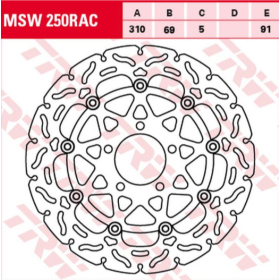 TRW Front Brake Disc Kawasaki / Suzuki 650-1000cc 02-09