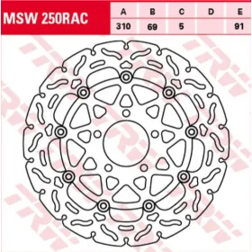 TRW Front Brake Disc Kawasaki / Suzuki 650-1000cc 02-09