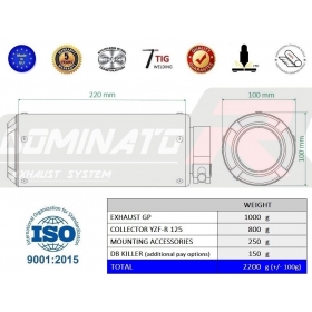 Duslintuvo kompl. Dominator GP YAMAHA YZF R 125 2019-2020