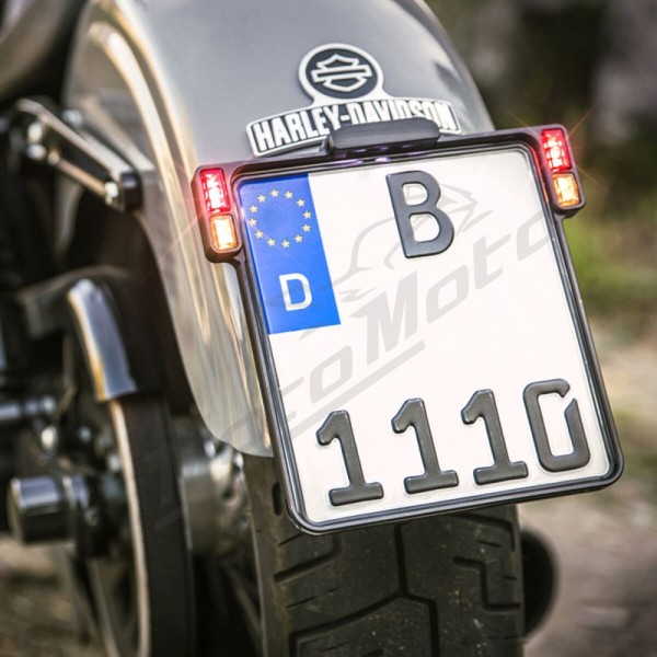HEINZ BIKES Universal Black License Plate Holder With LED Lights