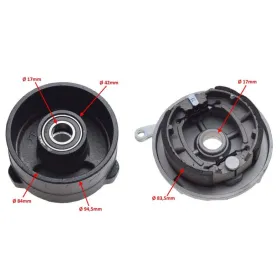 Front left wheel brake drum / hub Ø85-94mm