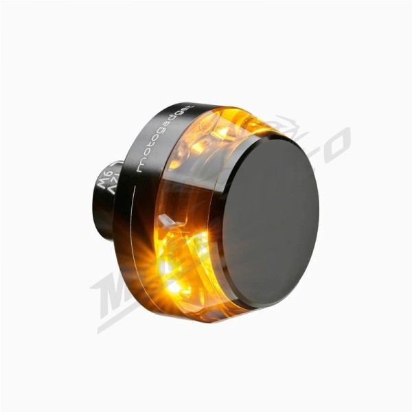 MOTOGADGET Universal tinted turn signal mounted on the end of the handlebar, 1 pc.