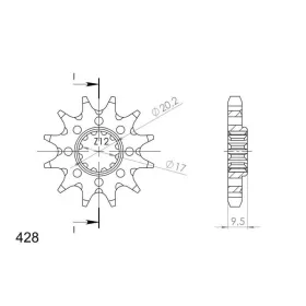 Supersprox Front sprocket 428 13T KTM SX 85 18-24