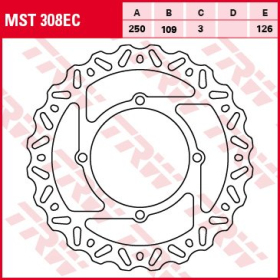 TRW ZF Priekinių Stabdžių diskas 250mm Kawasaki KLX / KX 125-450cc 06-24
