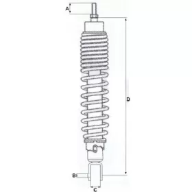 Rear adjustable shock absorber VESPA GT/ GTS/ GTV 125-300cc 348mm Ø14 M8