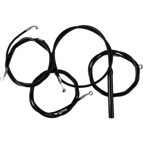 LA CHOPPERS Complete Black Vinyl Braided Handlebar Cable/Brake Line Kit Harley Davidson 1868-1977 23-26