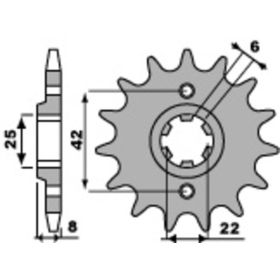PBR Steel Standard Front Sprocket 281 - 520 ​​​​​​​HONDA CB / NX / XL / XR 250-650cc 1980-1991