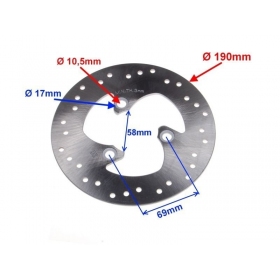 Rear brake disc CHINESE SCOOTER LONGJIA EXACTLY Ø 190x58