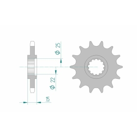 AFAM Steel Standard Front Sprocket 24506 - 525 14-16 teeth KAWASAKI NINJA / TRIUMPH TT / DAYTONA / SPEED FOUR 600cc 95-06