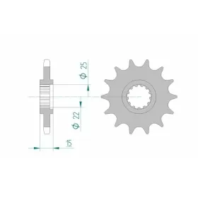 AFAM Steel Standard Front Sprocket 24506 - 525 14-16 teeth KAWASAKI NINJA / TRIUMPH TT / DAYTONA / SPEED FOUR 600cc 95-06