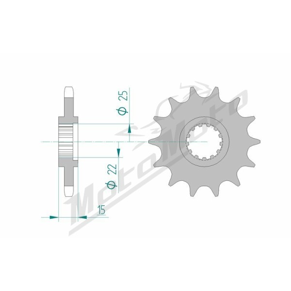 AFAM Steel Standard Front Sprocket 24506 - 525 14-16 teeth KAWASAKI NINJA / TRIUMPH TT / DAYTONA / SPEED FOUR 600cc 95-06