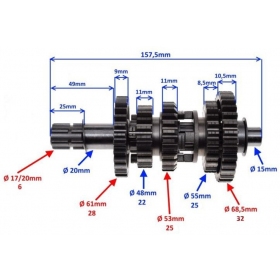 Transmisijos / pavarų dėžės dantratis SHINERAY ATV X250ST-4B