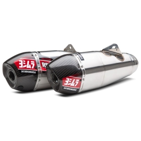 YOSHIMURA RS-9T Signature Series Dual Muffler Stainless Steel/Carbon End Cap Honda CRF250R 2020-2021