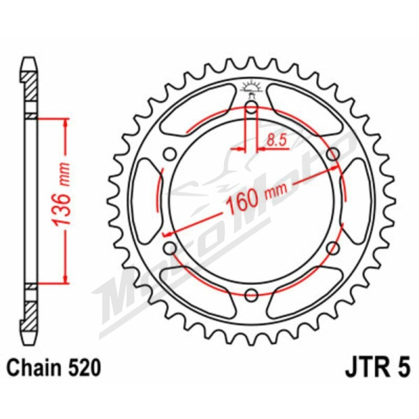 JT Grandinės komplektas sustiprintas 520X1R3 16/49 Aprilia Moto-6.5 650 92-06