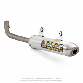 PRO CIRCUIT 304 Muffler Brushed Aluminum/Stainless Steel End Cap Kawasaki KX250cc 1989