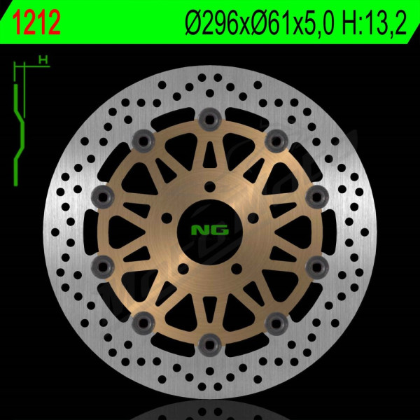 NG BRAKES Front Floating Brake Disc 296mm Kawasaki ZX-9R Ninja 900cc 98-99