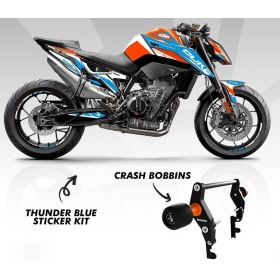 Rėmo slideriai / crash bar + lipdukų kompl. BAGOROS KTM DUKE 790-890cc 2017-2023