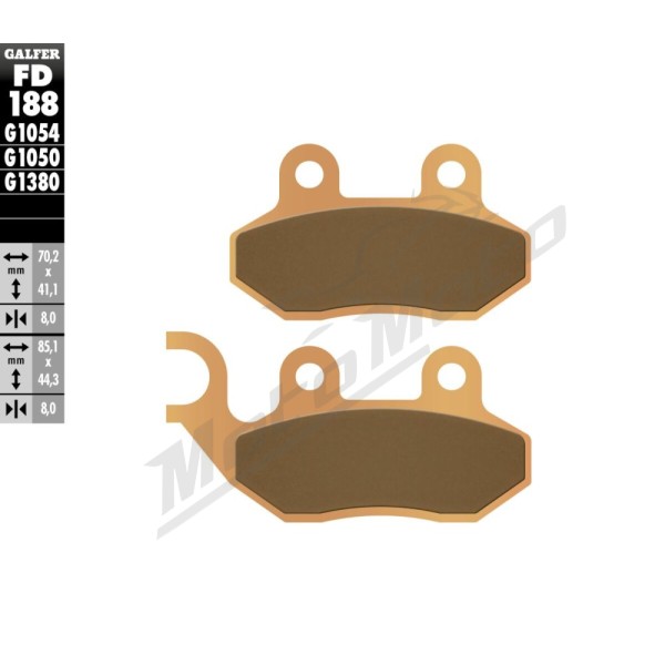 GALFER HH Sintered Brake Pads Adiva / Lambretta / Peugeot / PGO / Scomadi / Sym / TGB / Zero 50-125cc 99-24