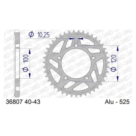 AFAM Aluminium Rear Sprocket 525 42-43 teeth APRILIA RSV4 / TUONO 1000-1100cc 09-24