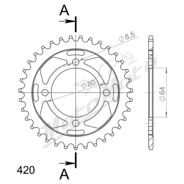 Supersprox Rear sprocket 834.35T Yamaha TT-R 90-110cc 00-21
