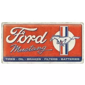 Metal tin sign FORD MUSTANG HORSE 25x50